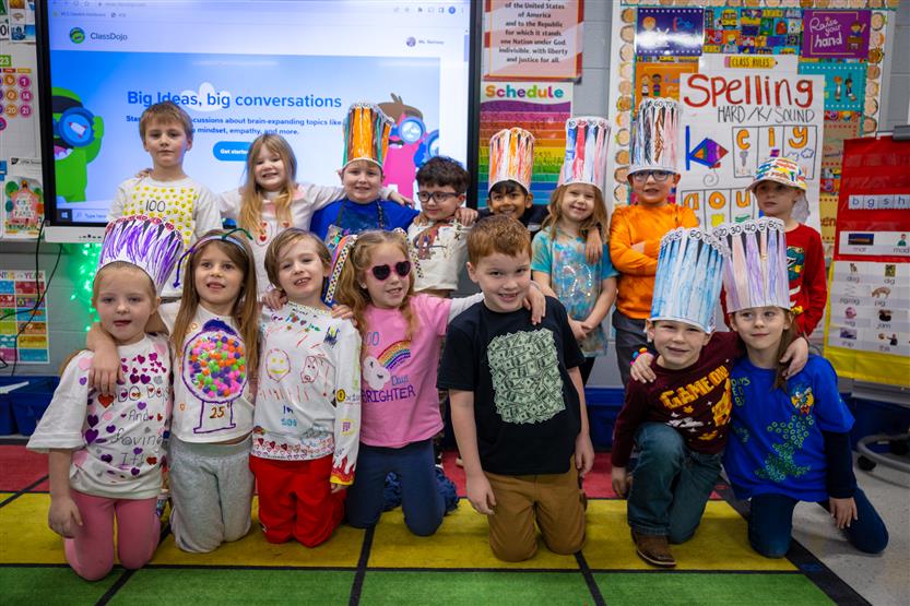 Students celebrate the 100th day of school